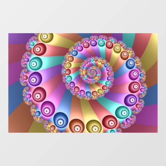 Mooie Regenboog Kleuren Abstracte Fractal Art Raamsticker (Vel)