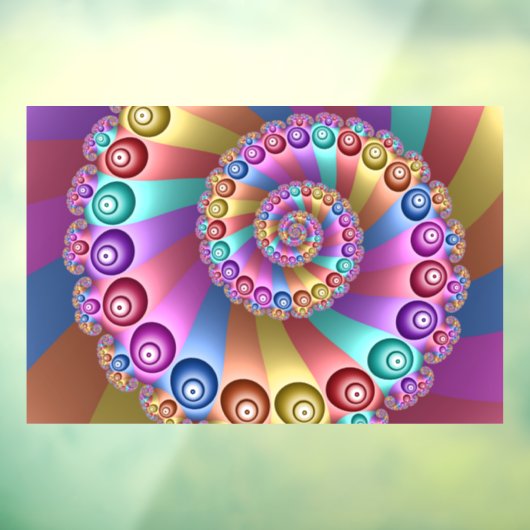 Mooie Regenboog Kleuren Abstracte Fractal Art Raamsticker (Vel 3)