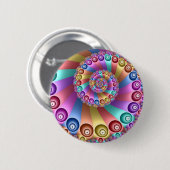 Mooie Regenboog Kleuren Abstracte Fractal Art Ronde Button 5,7 Cm (Voorkant /achterkant)