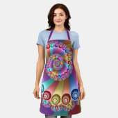 Mooie Regenboog Kleuren Abstracte Fractal Art Schort (Gedragen)