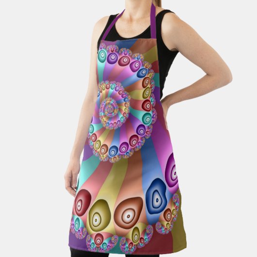 Mooie Regenboog Kleuren Abstracte Fractal Art Schort (Insitu)