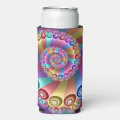 Mooie Regenboog Kleuren Abstracte Fractal Art Seltzer Blikjeskoeler (Seltzer Voorkant)
