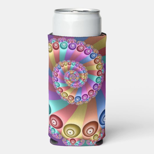 Mooie Regenboog Kleuren Abstracte Fractal Art Seltzer Blikjeskoeler (Seltzer Voorkant)