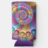 Mooie Regenboog Kleuren Abstracte Fractal Art Seltzer Blikjeskoeler (Achterkant)