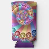 Mooie Regenboog Kleuren Abstracte Fractal Art Seltzer Blikjeskoeler (Voorkant)