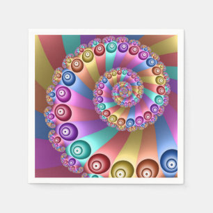 Mooie Regenboog Kleuren Abstracte Fractal Art Servet