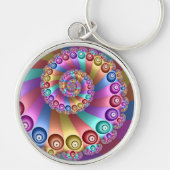 Mooie Regenboog Kleuren Abstracte Fractal Art Sleutelhanger (Voorkant)