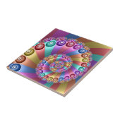 Mooie Regenboog Kleuren Abstracte Fractal Art Tegeltje (Zijkant)