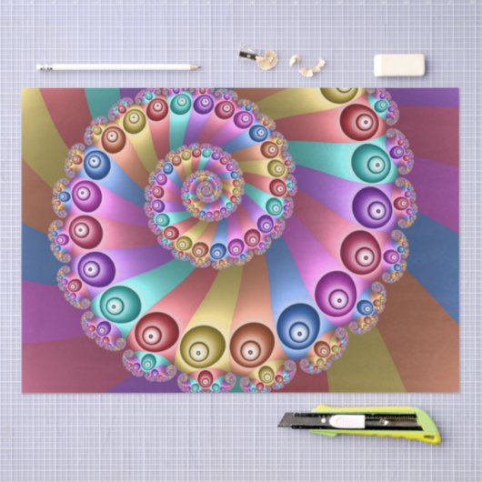 Mooie Regenboog Kleuren Abstracte Fractal Art Tissuepapier (Craft)
