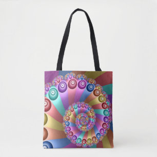 Mooie Regenboog Kleuren Abstracte Fractal Art Tote Bag