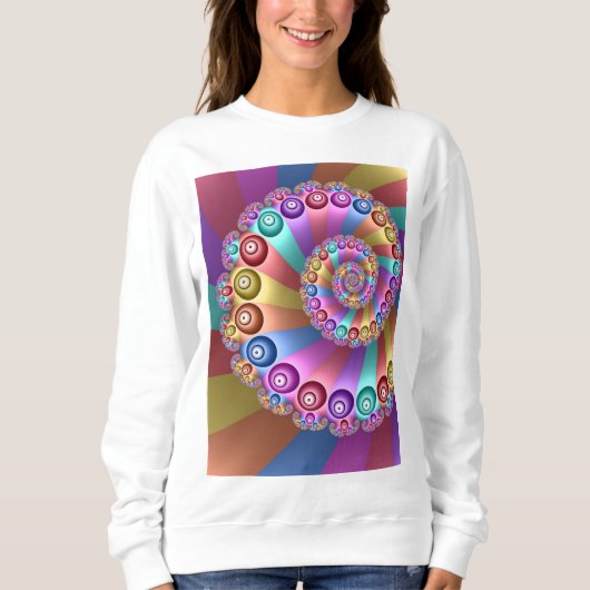 Mooie Regenboog Kleuren Abstracte Fractal Art Trui (Voorkant)
