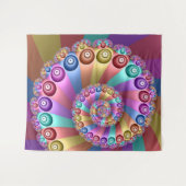 Mooie Regenboog Kleuren Abstracte Fractal Art Wandkleed (Voorkant (horizontaal))