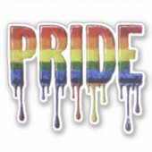 Mooie Regenboog kleuren Dripping effect PRIDE Sticker (Voorkant)