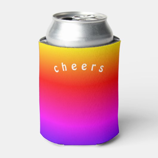 Mooie Regenboog Kleuren Koelbox Proost Blikjeskoeler (Blikje Voorkant)