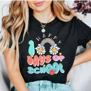 Mooie regenboog Madeliefjes Gelukkig 100 dagen sch T-shirt
