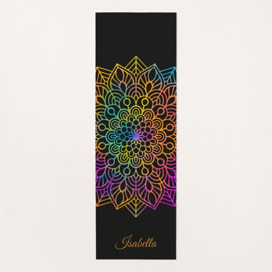 Mooie regenboog Mandala Pattern personaliseren Yogamat (Voorkant)