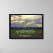 Mooie Regenboog met Bijbelvers Canvas Afdruk (Voorkant)