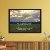 Mooie Regenboog met Bijbelvers Canvas Afdruk (Insitu (Woonkamer))