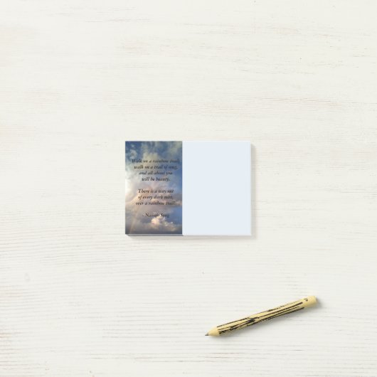 Mooie regenboog met gedicht notities post-it® notes (Op bureau)