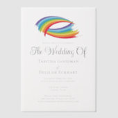 Mooie regenboog moderne LGBTQ bruiloft Vellum Uitnodigingen (Voorkant)