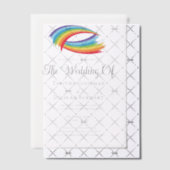 Mooie regenboog moderne LGBTQ bruiloft Vellum Uitnodigingen (Offset (Uitnodiging))