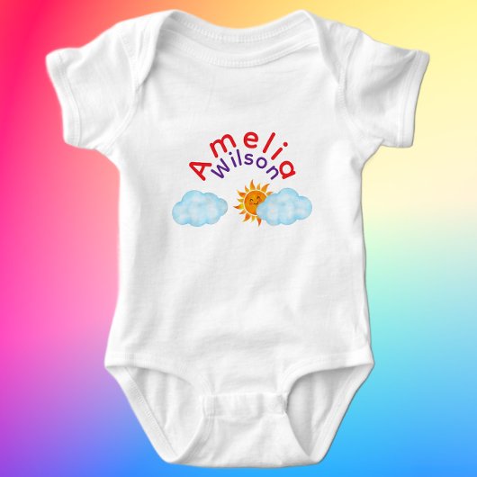 Mooie Regenboog Naam Zon Wolk Romper