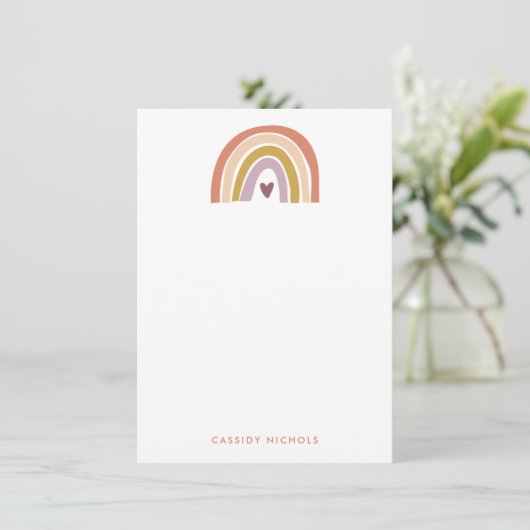 Mooie Regenboog Perzik Lavendel Boho Babysitter Bedankkaart (Staand voorkant)