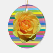 Mooie regenboog roos keramisch ornament (Links)