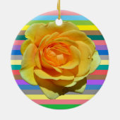 Mooie regenboog roos keramisch ornament (Achterkant)