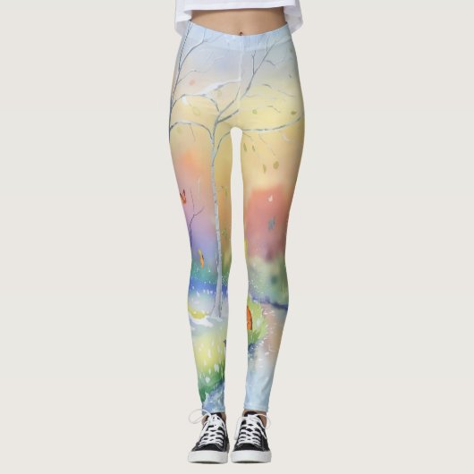 Mooie regenboog Scenary fit Leggings (Voorkant)