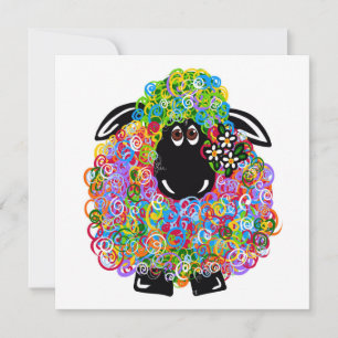 Mooie Regenboog Schapen Van De Familie Kaart