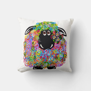 Mooie Regenboog Schapen Van De Familie Kussen