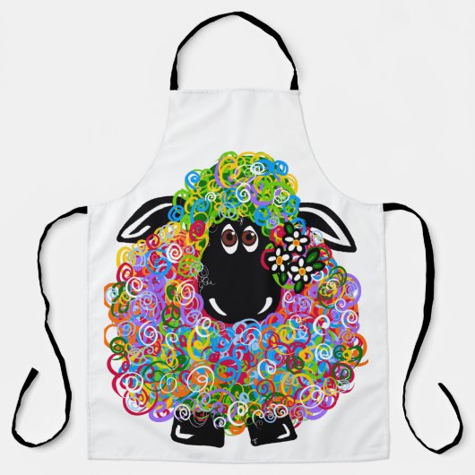 Mooie Regenboog Schapen Van De Familie Schort (Voorkant)