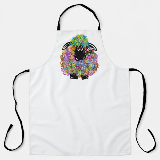 Mooie Regenboog Schapen Van De Familie Schort (Voorkant)
