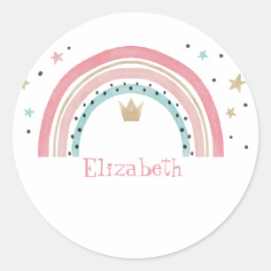 Mooie Regenboog Sterren Ronde Sticker
