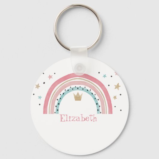 Mooie Regenboog Sterren Sleutelhanger (Voorkant)