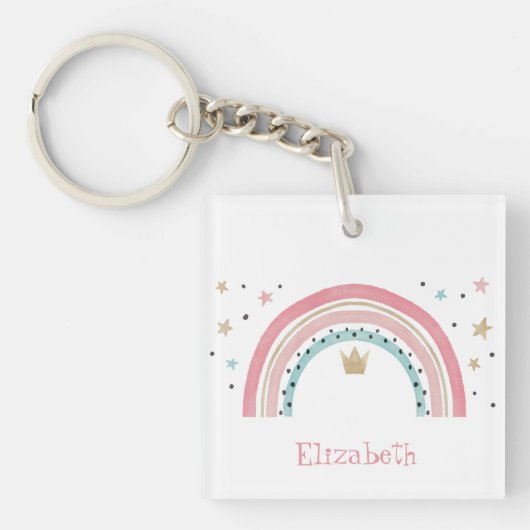 Mooie Regenboog Sterren Sleutelhanger (voorkant)