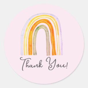 Mooie regenboog teken dank je sticker zegels