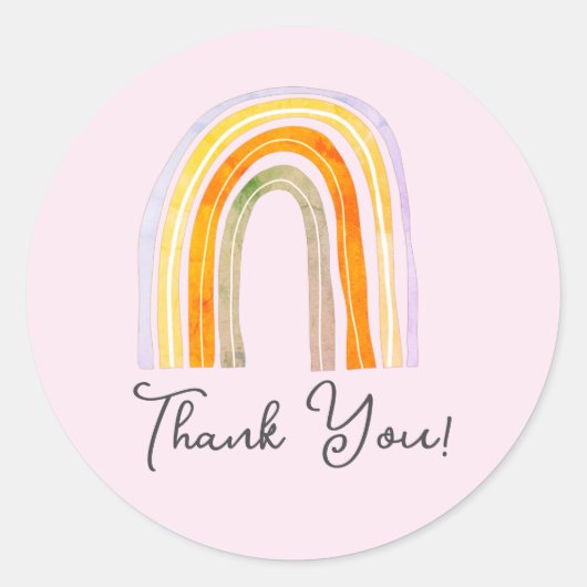 Mooie regenboog teken dank je sticker zegels (Voorkant)