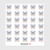 Mooie Regenboog Vlinder Snoep Kisses Monogram Sticker (Vel)