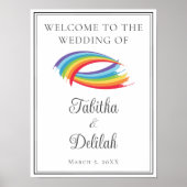 Mooie Regenboog Waves Custom Wedding Welkom Poster (Voorkant)