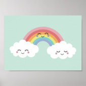 Mooie Regenboog Wolken Kinderkamer Poster Print (Voorkant)