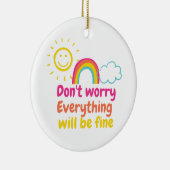 Mooie regenboog, zon en wolk keramisch Ornament (Rechts)