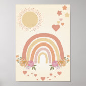 Mooie Regenboog Zon Harten Kinderkamer Print Kinde (Voorkant)