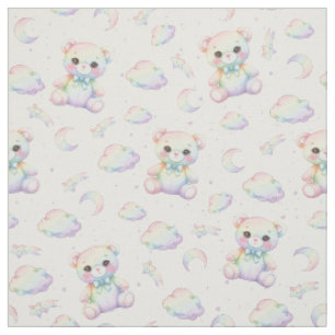 Mooie Regenboogbeer en Pastelkleurige Wolken Patro Stof