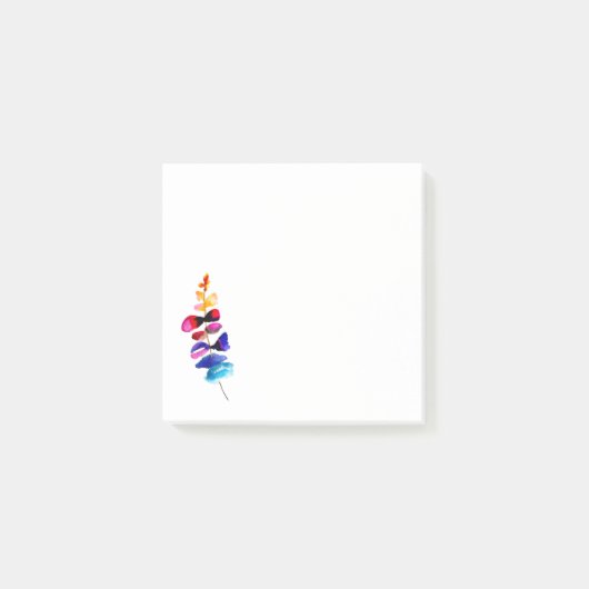 Mooie regenboogbladeren aquarel post-it® notes (Voorkant)