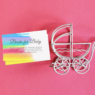 Mooie regenboogboeken voor Baby shower ritme Informatiekaartje