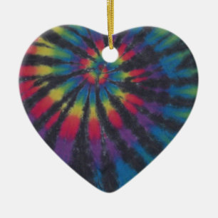 Mooie regenboogdraden Spiral Tie Dye PhatDyes Keramisch Ornament
