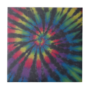 Mooie regenboogdraden Spiral Tie Dye PhatDyes Tegeltje