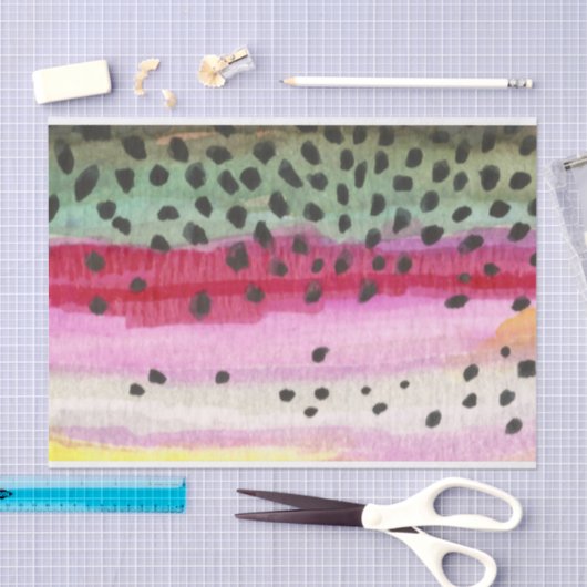 Mooie regenboogforel Vist Tissuepapier (Craft)